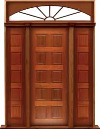 10 panel: single door +  two sidelights