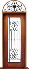 iron grille: double door + sidelight on right