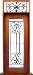 iron grille: double door + sidelight on right